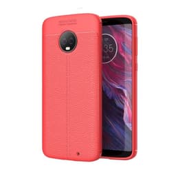 Lærmønstret silikondeksel Motorola Moto G6 Plus (XT1926)  - RØD