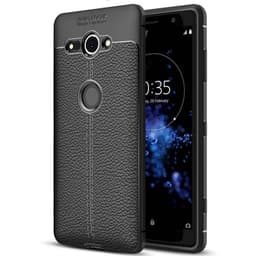 Lædermønstret silicone cover Sony Xperia XZ2 Compact (H8324)  - sort
