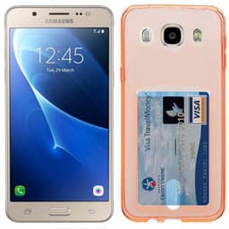Silikondeksel med kort  Samsung Galaxy J7 2016 (SM-J710F)  - oransje