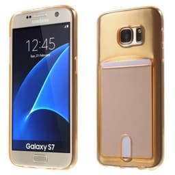 Silikonikuori kortilla Samsung Galaxy S7 (SM-G930F)  - oranssi