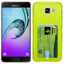 Silikonikuori kortilla Samsung Galaxy A3 2016 (SM-A310F)  - keltainen