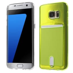 Silikonikuori kortilla Samsung Galaxy S7 Edge (SM-G935F)  - keltainen