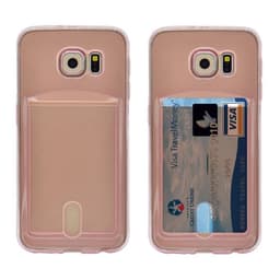 Silikonikuori kortilla Samsung Galaxy S6 Edge (SM-G925F)  - pinkki