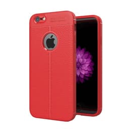 Läder mönstrat TPU skal Apple iPhone 6, 6S  - Röd