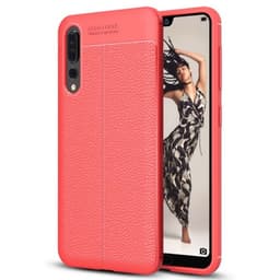 Nahkakuvioitu TPU kuori Huawei P20 Pro (CLT-L29)  - punainen