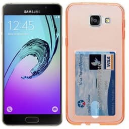 Silikonikuori kortilla Samsung Galaxy A5 2016 (SM-A510F)  - oranssi
