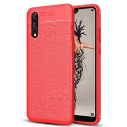 Lærmønstret silikondeksel Huawei P20 (EML-L29)  - RØD