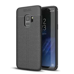 Läder mönstrat TPU skal Samsung Galaxy S9 (SM-G960F)  - Svart