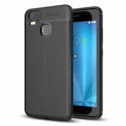 Lædermønstret silicone cover Asus Zenfone Zoom S (ZE553KL)  - sort