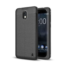 Lædermønstret silicone cover Nokia 2 (TA-1035)  - sort
