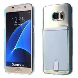 Silikonikuori kortilla Samsung Galaxy S7 (SM-G930F)  - sininen