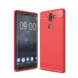 Harjattu TPU kuori Nokia 8 Sirocco (TA-1005)  - punainen