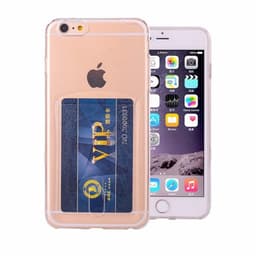 Silikonikuori kortilla Apple iPhone 6 / 6S Plus  - läpinäkyvä