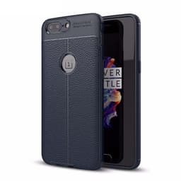 Nahkakuvioitu TPU kuori OnePlus 5T (A5010)  - sininen