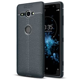 Lædermønstret silicone cover Sony Xperia XZ2 Compact (H8324)  - blå
