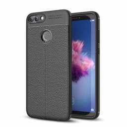 Lædermønstret silicone cover Huawei P Smart 2018 (FIG-L21)  - sort