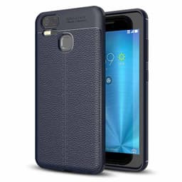 Lædermønstret silicone cover Asus Zenfone Zoom S (ZE553KL)  - blå