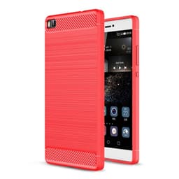 Børstet silikondeksel Huawei P8 Lite 2015 (ALE-L21)  - RØD
