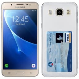 Silikonikuori kortilla Samsung Galaxy J5 2016 (SM-J510F)  - läpinäky