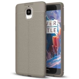Nahkakuvioitu TPU kuori OnePlus 3 / 3T  - harmaa