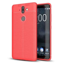 Lædermønstret silicone cover Nokia 8 Sirocco (TA-1005)  - rød