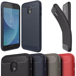Børstet silikondeksel Samsung Galaxy J7 2017 (SM-J730F)  - RØD