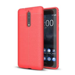Nahkakuvioitu TPU kuori Nokia 8 (TA-1004)  - punainen