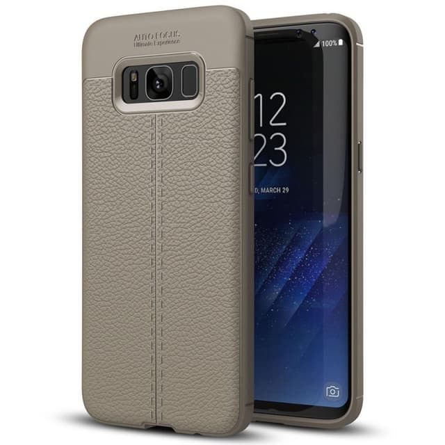 Läder mönstrat TPU skal Samsung Galaxy S8 Plus (SM-G955F)  - Grå