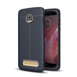 Lærmønstret silikondeksel Motorola Moto Z2 Play (XT1710)  - Blå
