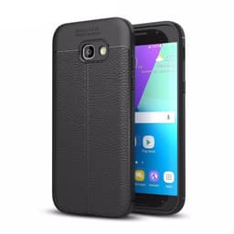 Lærmønstret silikondeksel Samsung Galaxy A7 2017 (SM-A720F)  - Svart