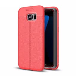Lærmønstret silikondeksel Samsung Galaxy S7 Edge (SM-G935F)  - RØD