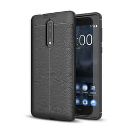 Nahkakuvioitu TPU kuori Nokia 8 (TA-1004)  - musta