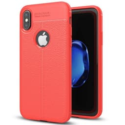 Nahkakuvioitu TPU kuori Apple iPhone X / Xs  - punainen