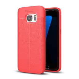 Lærmønstret silikondeksel Samsung Galaxy S7 (SM-G930F)  - RØD