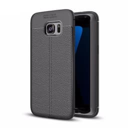 Nahkakuvioitu TPU kuori Samsung Galaxy S7 Edge (SM-G935F)  - musta