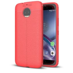 Lærmønstret silikondeksel Motorola Moto G5s Plus (XT1805)  - RØD
