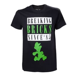 T-Shirt Nintendo - Luigi Breaking Bricks svart (M)