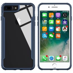 TPU Bumper Glass Case Apple iPhone 7+, 8+  - blå