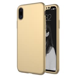 FLOVEME 360 kuori lasinen Apple iPhone X / Xs  - kulta