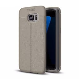 Lærmønstret silikondeksel Samsung Galaxy S7 Edge (SM-G935F)  - Grå