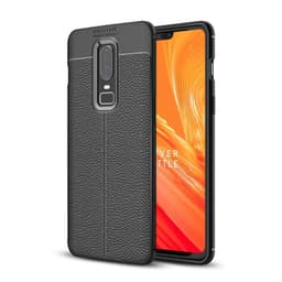 Lærmønstret silikondeksel OnePlus 6 (A6000)  - Svart