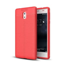 Lærmønstret silikondeksel Nokia 3 (TA-1032)  - RØD