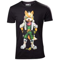 T-shirt Nintendo - sort med stort Starfox print (XXL)