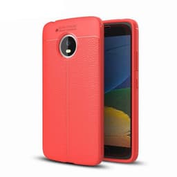 Lærmønstret silikondeksel Motorola Moto G5 (XT1670)  - RØD