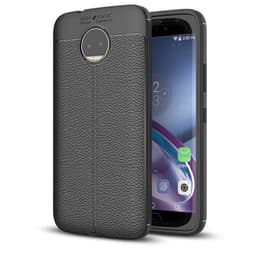 Lærmønstret silikondeksel Motorola Moto G5s Plus (XT1805)  - Svart