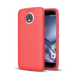 Lærmønstret silikondeksel Motorola Moto G5s (XT1794)  - RØD