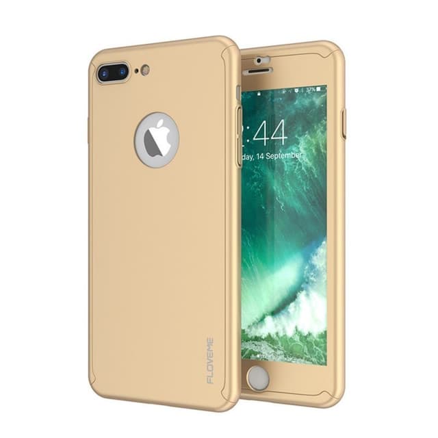FLOVEME 360 kuori lasinen Apple iPhone 7 Plus  - kulta