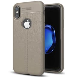 Lærmønstret silikondeksel Apple iPhone X / Xs  - Grå