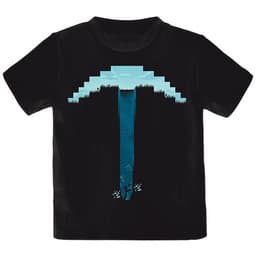 Børne t-shirt Minecraft - Pick Axe sort (7-8 år)