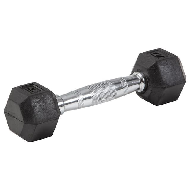Master Fitness Master Gummi / krom hex hantel 35 kg